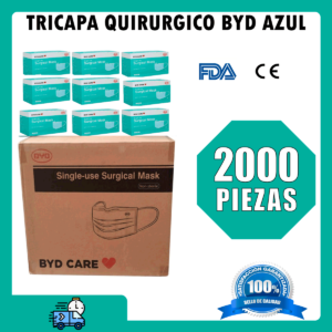 Tricapa Quirurgico BYD Azul 2000 piezas Premium