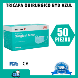 Tricapa Quirurgico BYD Azul 50 piezas Premium